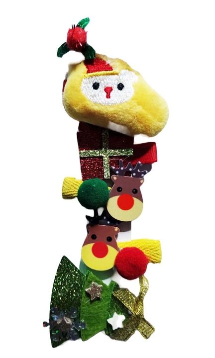 5 db-os hajcsat készlet, plüss/műanyag/fém, többszínű