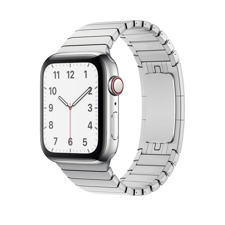Луксозен метален колан със стоманена каишка, съвместим с Apple Watch Ultra/SE/9/8/7/6/5/4/3/2/1 Дисплей 42/44/45/49 mm, Сребрист