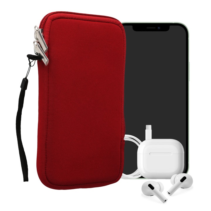 Husa Universala Kwmobile marime XXL - 7 inch, Neopren, Rosu, 46188.5.09