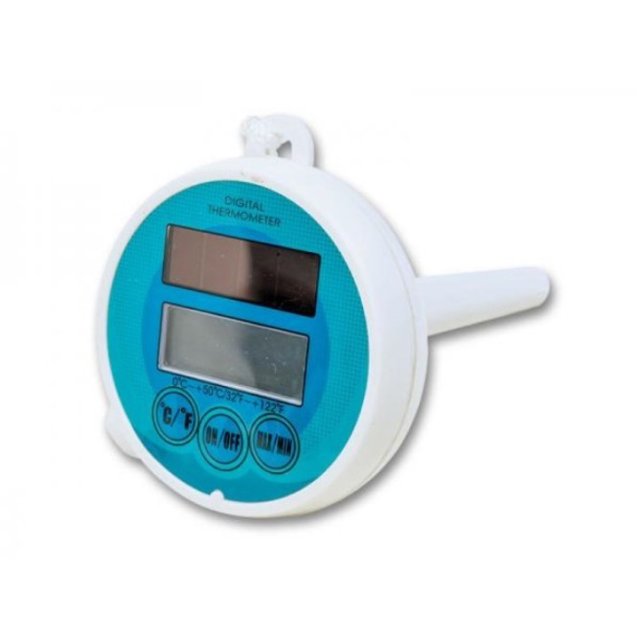 Lebegő digitális hőmérő, napelemes