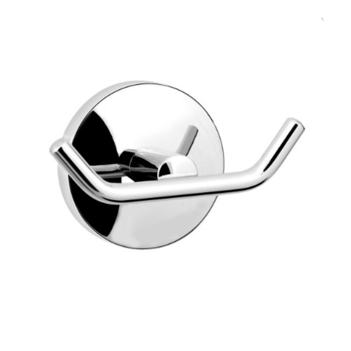 Cuier Alpha, dublu, alama solida cu acoperire crom-nichel