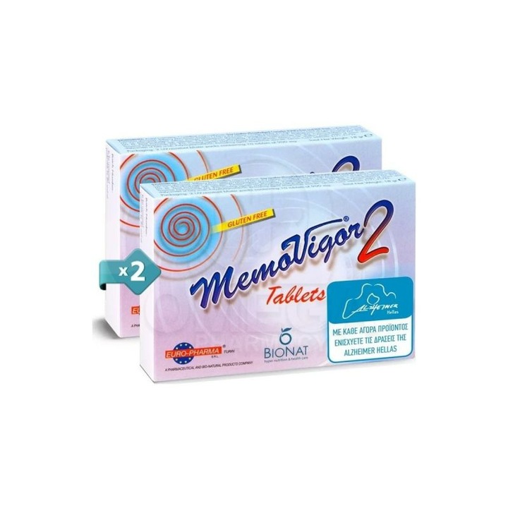 Supliment alimentar, Bionat Pharm, Pentru memorie, Multivitamine, 2 x 20 comprimate