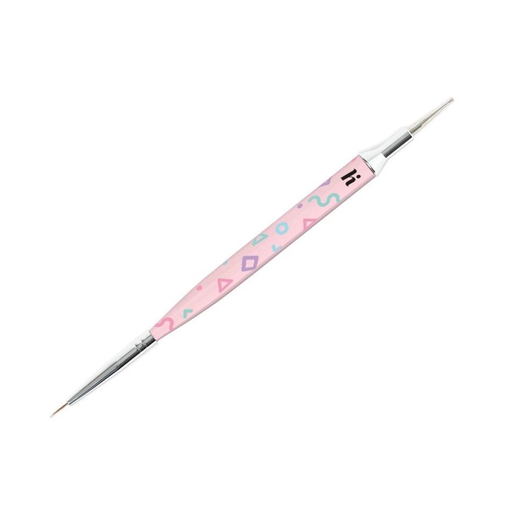 Четка за маникюр Hi Hybrid Nail Brush, мултифункционална, розова
