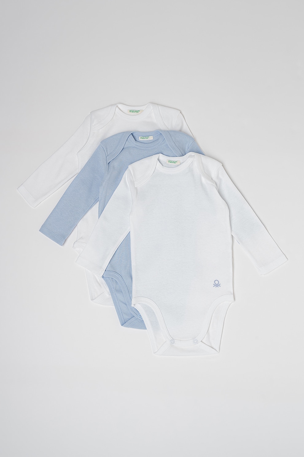 United Colors of Underwear, Боди с дълги ръкави 3 броя, Бял