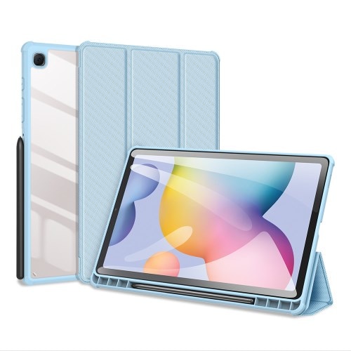 Husa premium pentru tableta Samsung Galaxy Tab A7 10.4'' 2020, Model SM-T500/SM-T505, Sigloo, cu suport Smart Pen Dux Ducis Toby, Blue