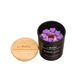 Lumanare parfumata din soia cu inimioare mov, Apricus - Bubble Gum, ardere 25h, 160 g