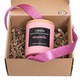 Lumanare parfumata din soia cu inimioare roz, Apricus - Magnolie ardere 40h, 260 g