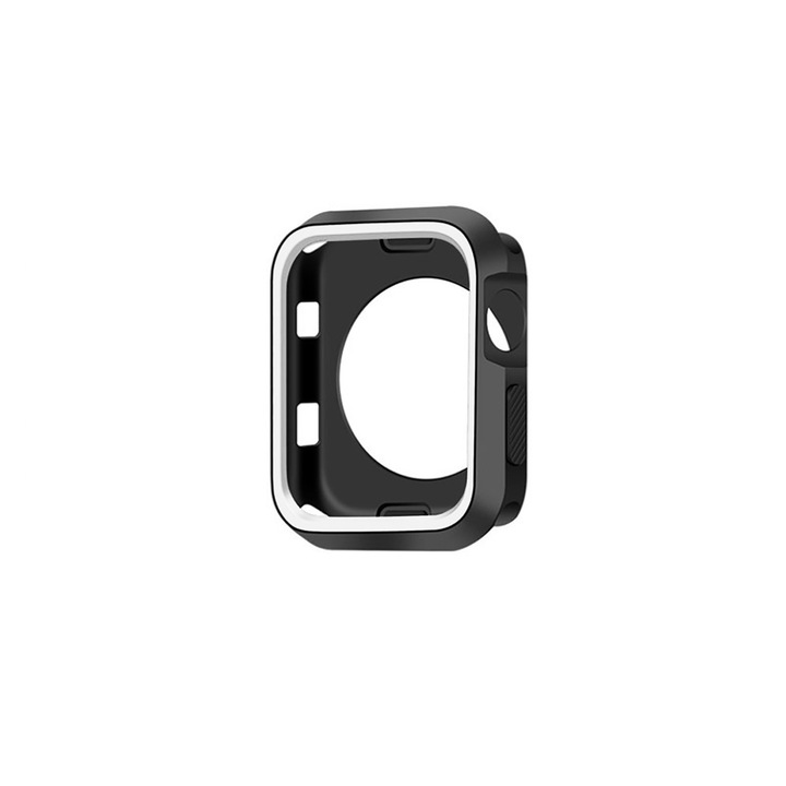 CASEY STUDIOS™ masszív tok Apple Watch 38MM-hez – 1/2/3 sorozat, kemény anyag, ultravékony, teljes ütésálló védelem, fekete fehér