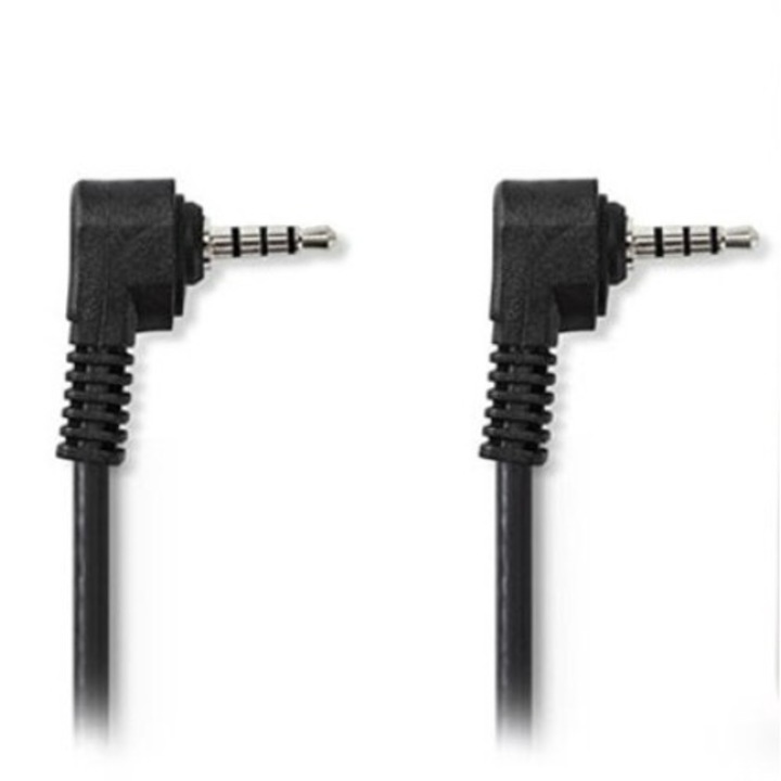 Audio kábel, Nedis, AV 3,5 mm apa/AV apa - 3,5 mm, 2m, Fekete