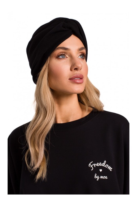 Дамски тюрбан, MOE, памук, черен, универсален размер