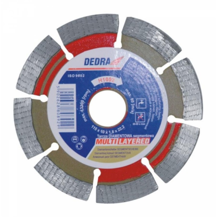 Диамантен диск със сегменти 125x10x2x22.2 mm Dynamic, Dedra