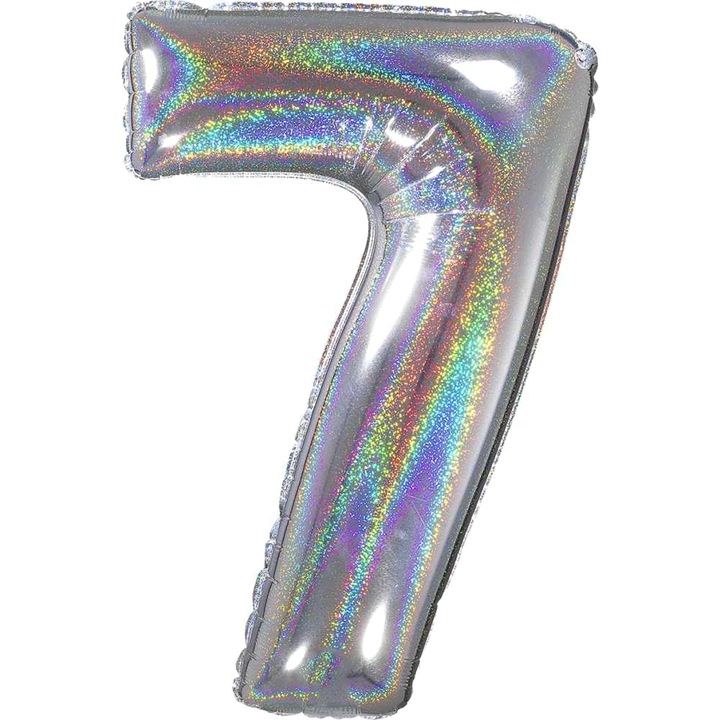 Balon Folie Cifra 7, Holographic Glitter, 66 cm, 26697GHS