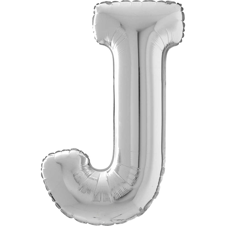 Balon Folie Litera J, Argintiu, 66 cm, 26299S
