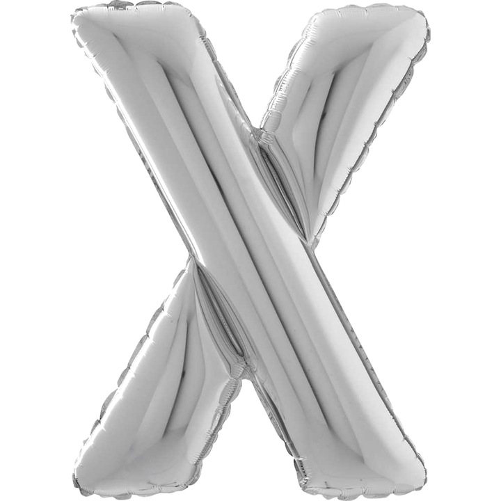 Фолиев балон Буква X, сребрист, 66 см, 26439S