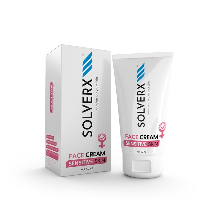Solverx Sensitive Skin arckrém, 50 ml