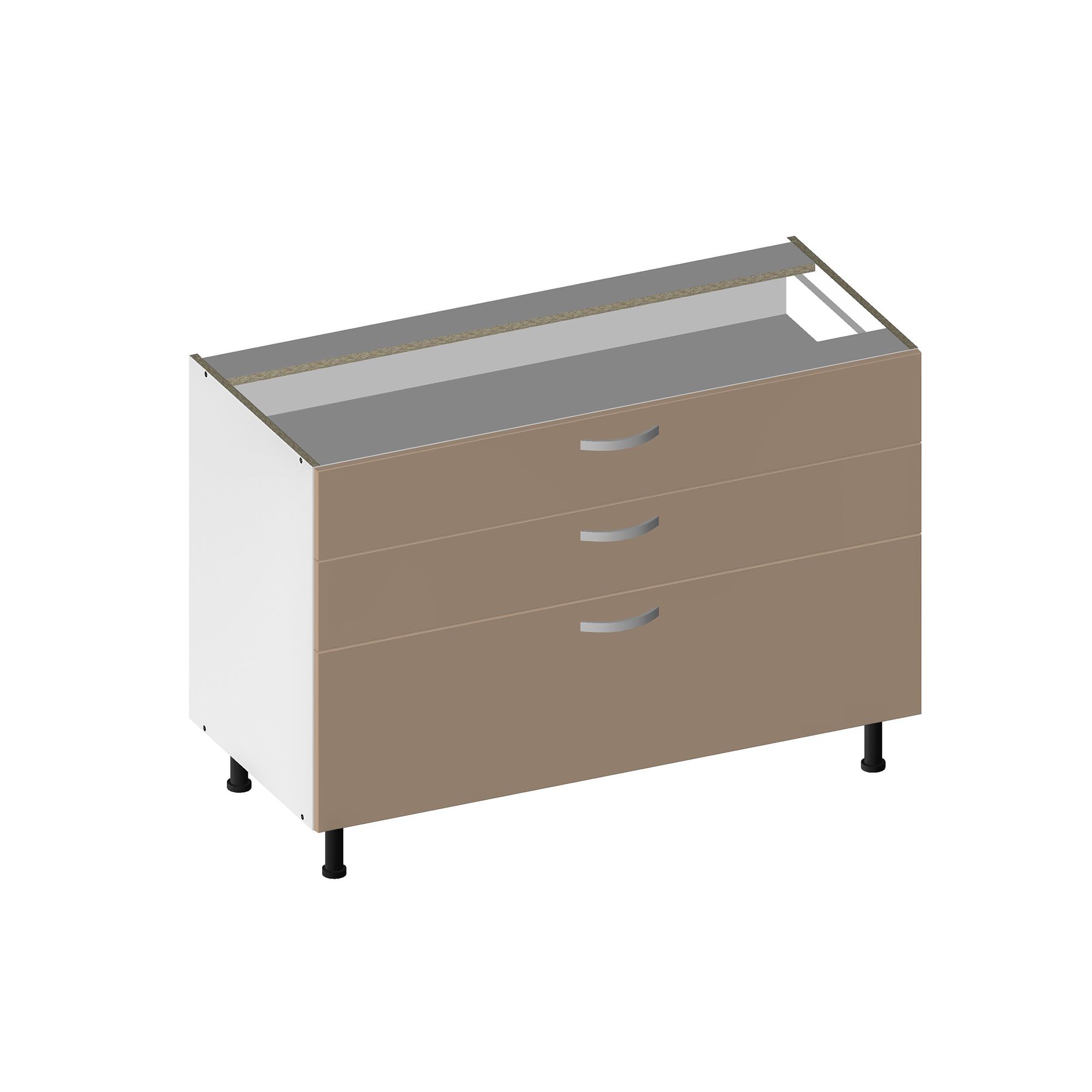 Corp baza 3 sertare CHARM 120X84X54.3, Fronturi MDF Lucios Capucino ...