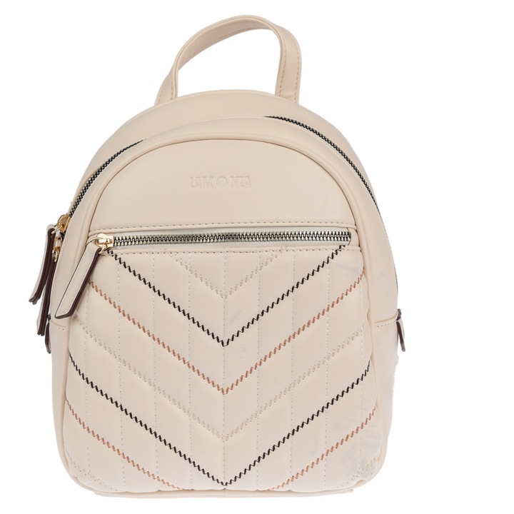 Rucsac de dama, Lamonza, Elsa, Beige,20x11x25cm