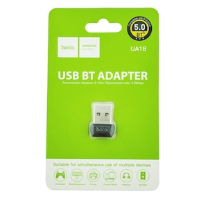 Adaptor Bluetooth Dongle v.5.0, nano USB, Hoco UA18 76239, conexiune multipoint, negru