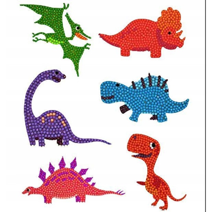 Autocolante pentru copii, Brodate, Dinozauri, 5D