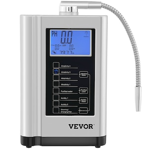 Ionizator de apa VEVOR, 5 placi Titan, 7 tipuri de apa nutritiva, pH 3.5-10.5, panou tactil si voice reminder