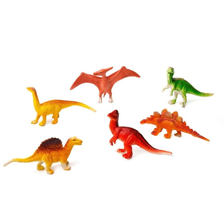 Set 6 figurine pentru copii, dinozauri, Multicolor, 6-8 cm