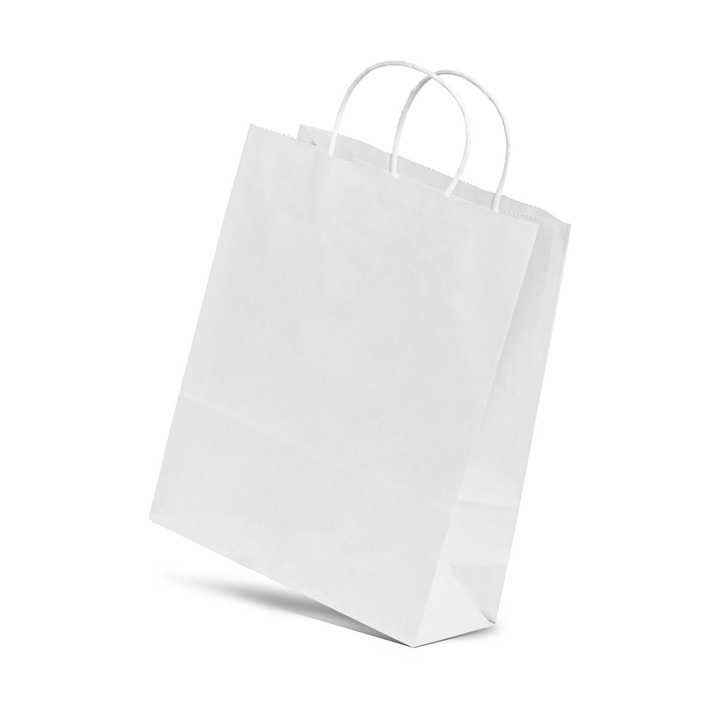 Set 100 pungi cadou, albe, 25x31x11