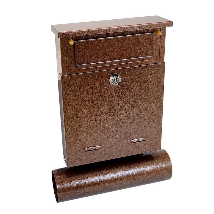 Пощенска кутия, с място за вестник, мед, формат В6, 23х6,5х33,5 см, Дамеч