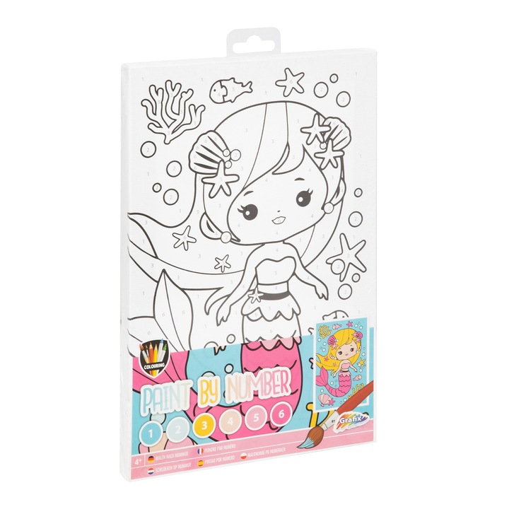Комплект Grafix рисуване по номера Русалка, 29.7 x 19.5 cm