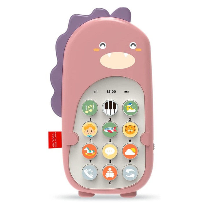 EZGETOP® Interactive Phone típusú játék hangokkal és fényekkel, rózsaszín