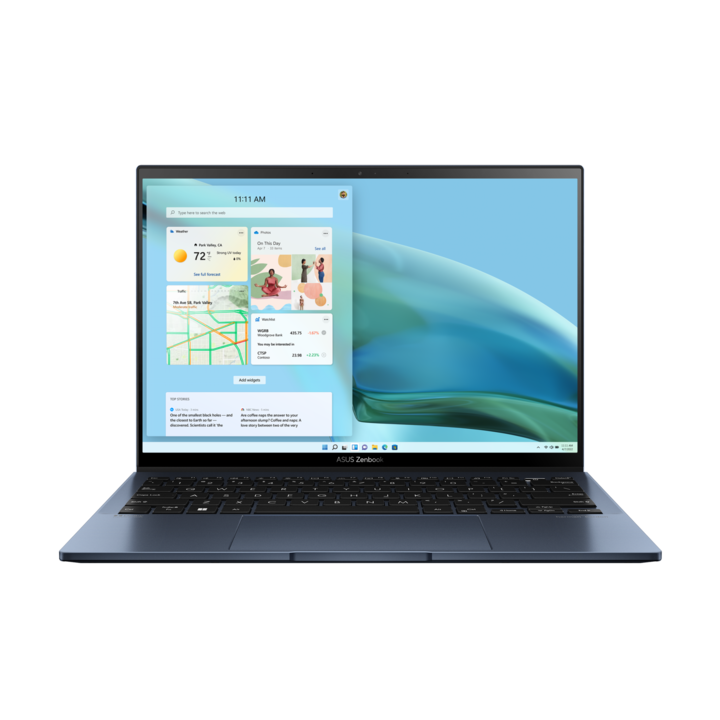Лаптоп Asus ZenBook S UM5302TA-LV565W 13.3" WQ+ OLED, AMD® Ryzen™ 5 6600U, 16GB, 512GB SSD, AMD® Radeon Graphics, Windows® 11, унгарска клавиатура, Blue - Sleeve