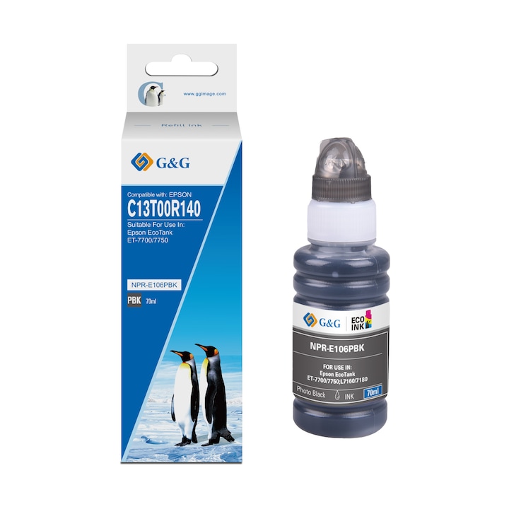 Flacon cerneala G&G compatibil cu Epson L7160 C13T00R240, 70 ml, cyan