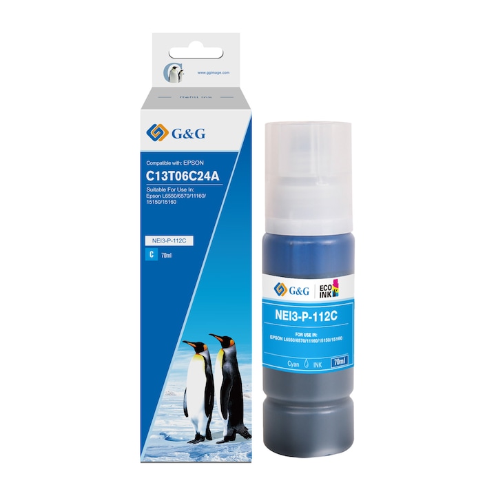 Flacon cerneala G&G compatibil cu Epson L4150 C13T03V14A, 127 ml, 7500 pagini, negru
