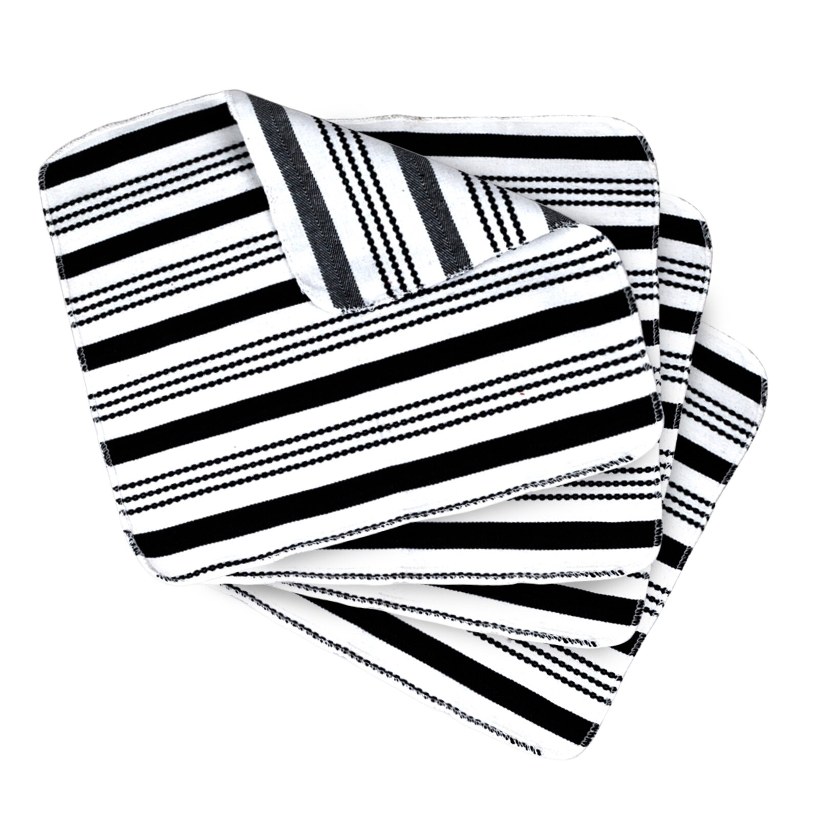 Set 4 servete bucatarie Heinner Home, 35x35cm, bumbac, Alb cu negru