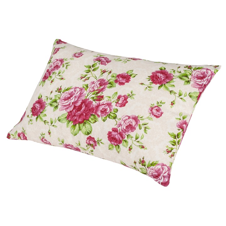 Perna decorativa Heinner Home, 40x60 cm, bumbac, Model flori Roz