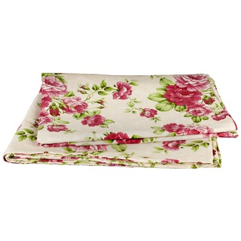 Fata de masa Heinner Home, 150x200 cm, bumbac, Model flori Roz Fata de masa Heinner Home, 150x200 cm, bumbac, Model flori Roz