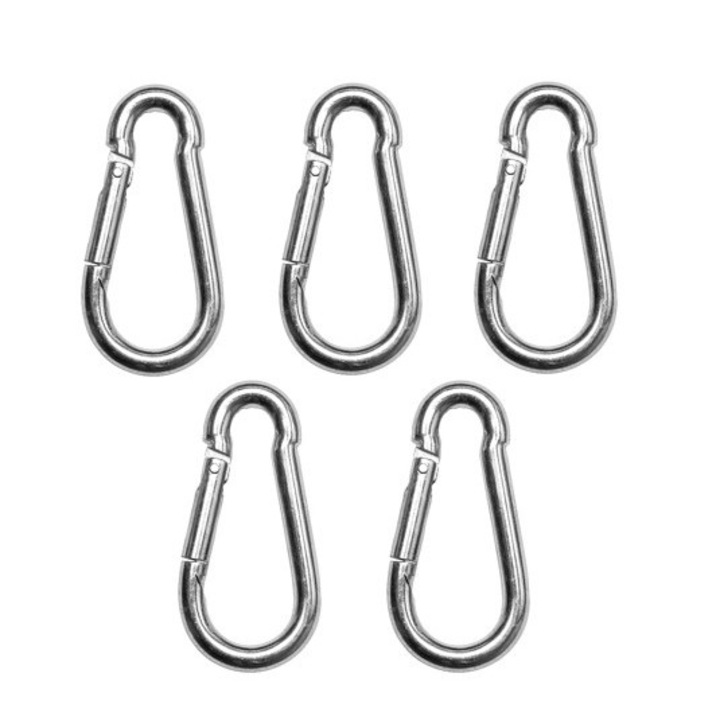 Set 5 bucati, Carabine metalice 8x80mm, nichelate, Argintii