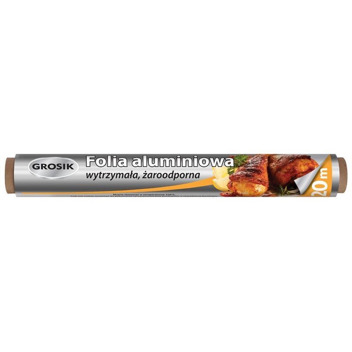 Folie de aluminiu, Grosik, Termorezistenta, Argintie, 20m