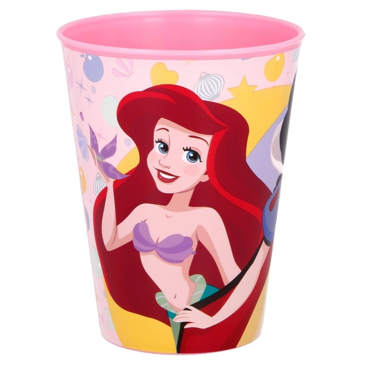 Pahar plastic Printesele Disney 260 ml Roz 260 ml