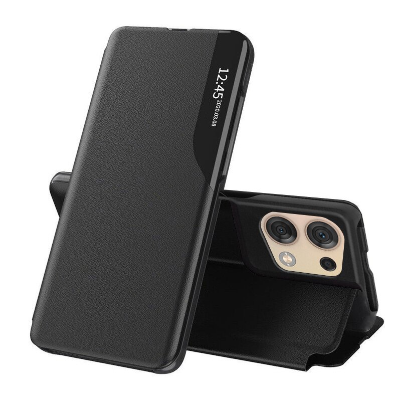 Husa pentru Oppo Reno8 Eco Leather View flip tip carte, negru