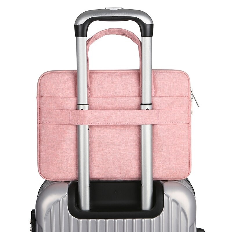 Rucsac Rosie LZ-3, 15 inchi, Roz, Design elegant, Tesatura rezistenta la apa, Protectie la socuri, Buzunar frontal pentru accesorii