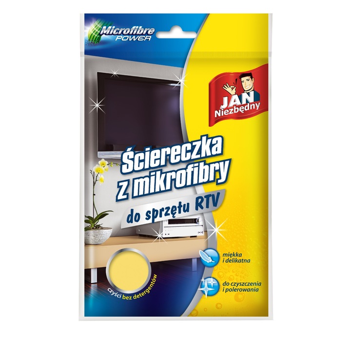 Микрофибърна кърпа Sarantis за RTV техника, жълта