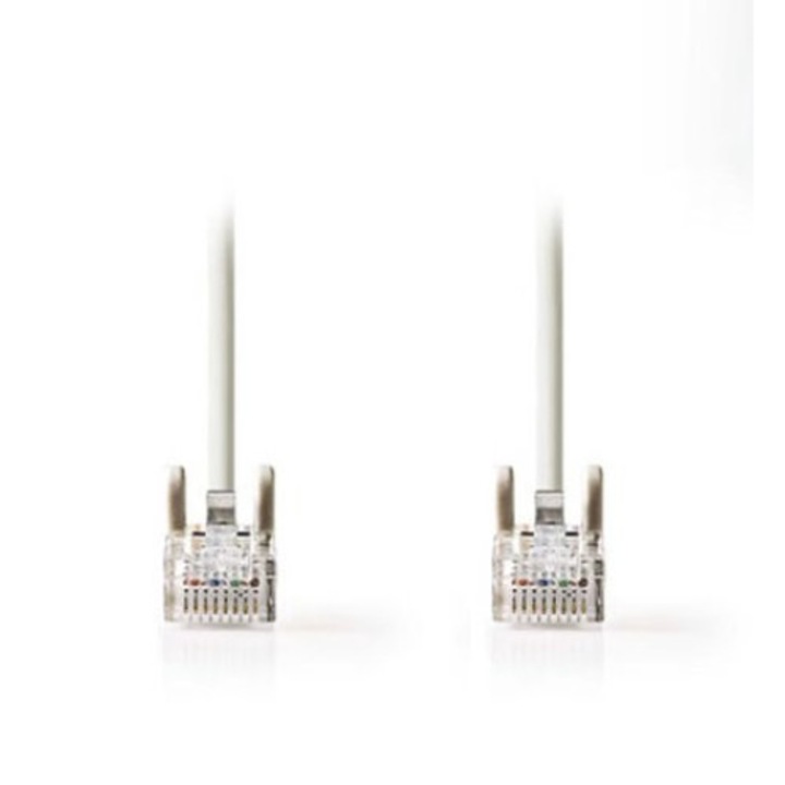 Мрежов кабел CAT5e, Nedis, UTP, RJ45 мъжки/RJ45 мъжки, 2 м, сив