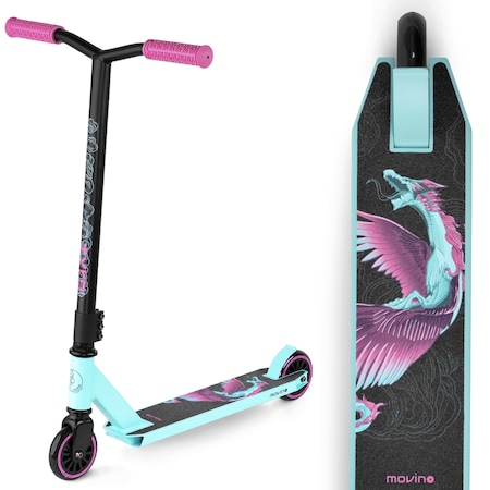 Movino Freestyle Step | ABEC 9 lagers | Step voor kinderen, geschikt voor kunstjes en stunts | Pro Stunt Trick Step | Wielen 100 mm | gewicht 3,6 kg | aluminium 6061
