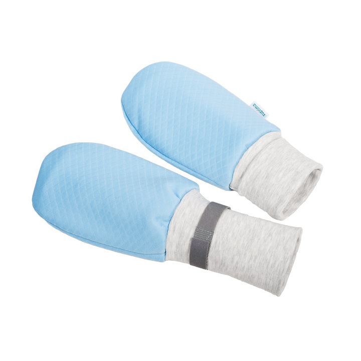 Manusi protectie pacient, Suprima, Unisex, Bleu-Alb, Mar S/M