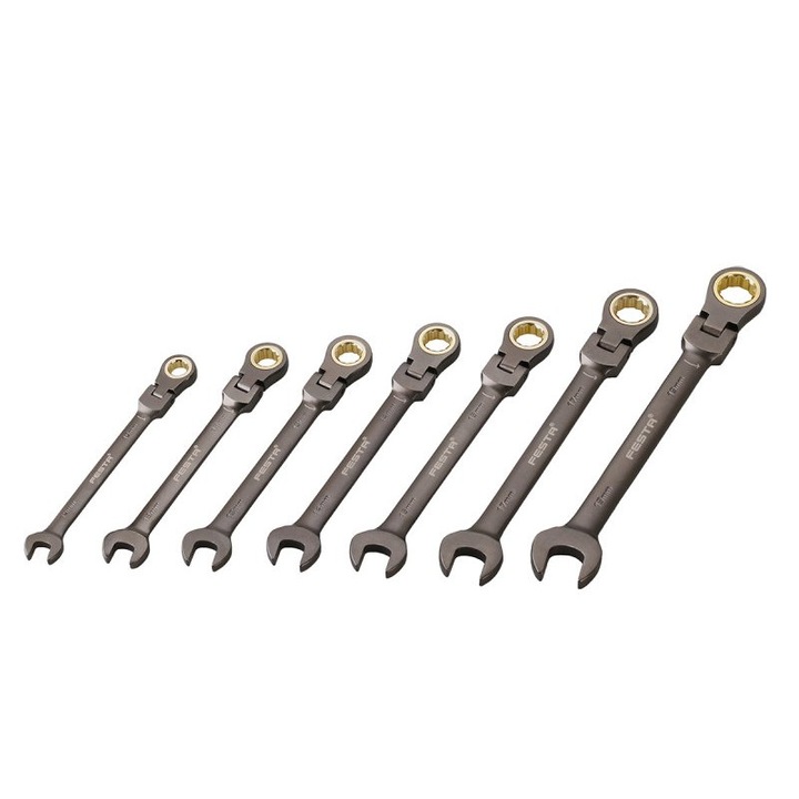 Set chei combinate cu clichet articulate 7 buc 10-19 mm Festa 17621