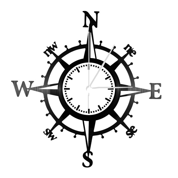 Винилов стенен часовник - Компас