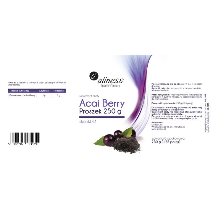 Supliment alimentar, Aliness, Acai, Berry, 250g