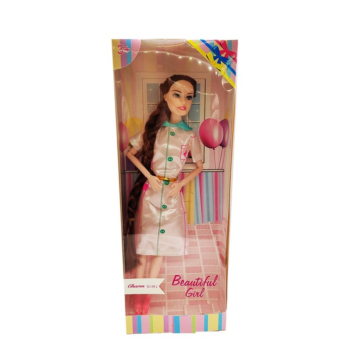 Papusa Medicine Girl, Doctorita in Halat cu parul lung, 28cm, VisionXXI