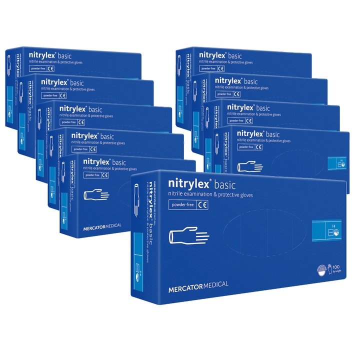 1000 db-os eldobható kesztyű készlet, Mercator, nitril, kék, M