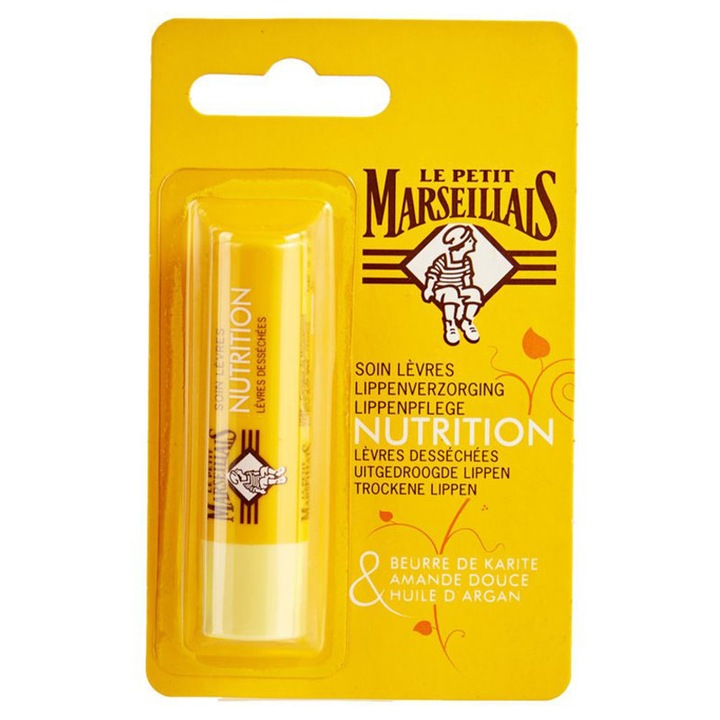 Balsam de Buze, Le Petit Marseillais, Ingrijire si Hidratare Buze, cu Unt de Shea, Migdale si Ulei de Argan, 4.9gr